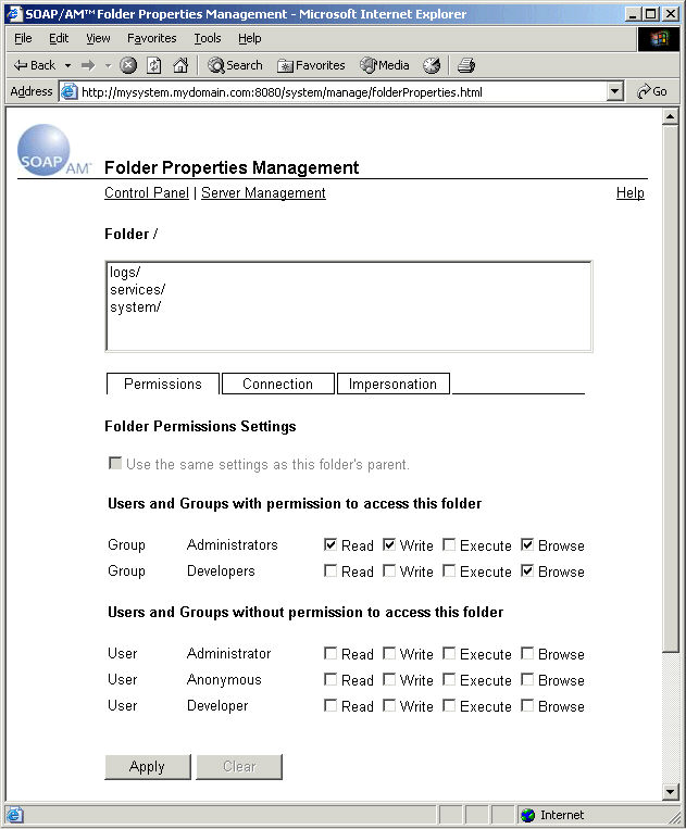 Folder Properties Management